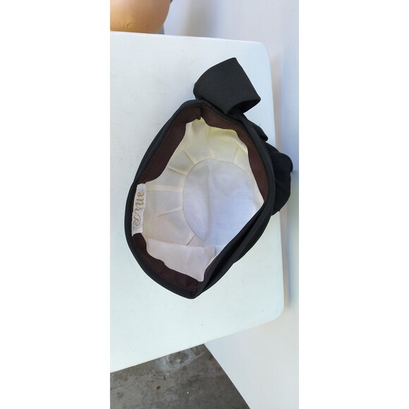 20s 30s Black Vintage Hat - Long Pointed Pleated Hat - Wedding Cocktail Elegant - Picture 8 of 9